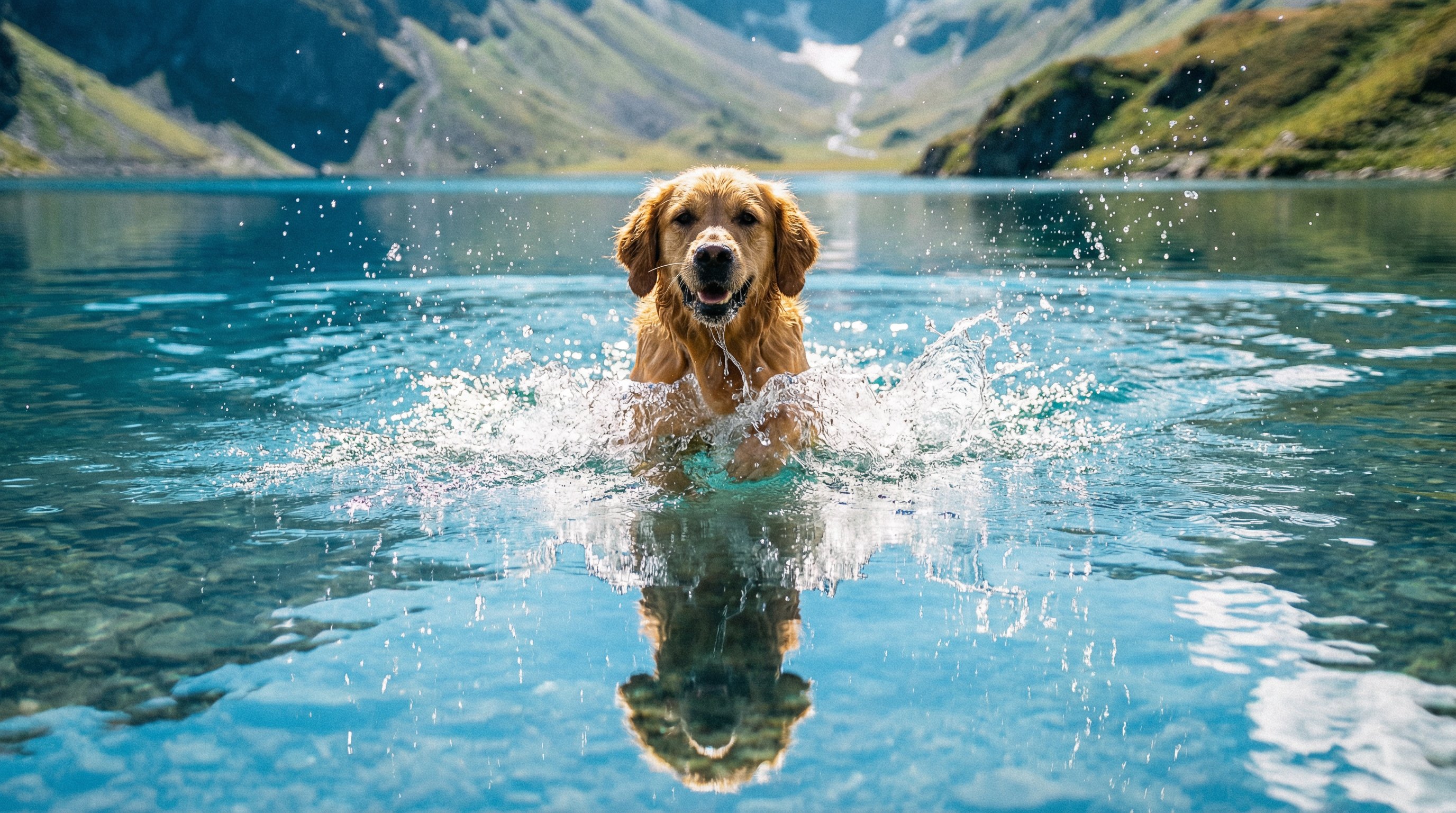 四爱金毛游泳视频